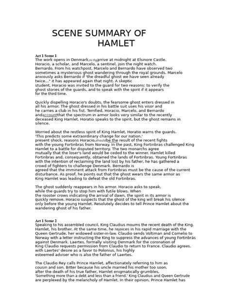 Hamlet First Act Summary