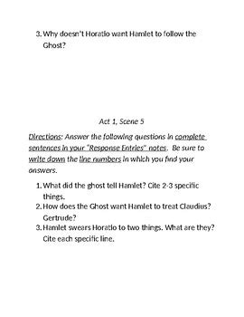 Hamlet Study Guide Questions And Answers