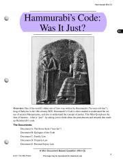hammurabi code was it just dbq answers