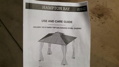 hampton gazebo assembly instructions