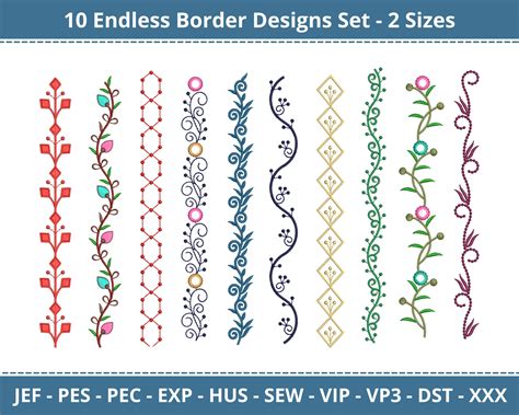 hand embroidery border patterns to print