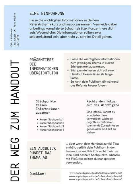 Hand Out Erstellen