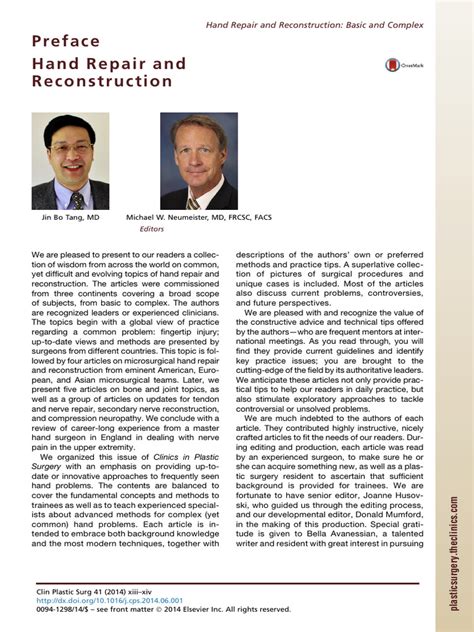 Hand Repair And Reconstruction Basic And Complex An Issue Of Clinics In Plastic Surgery 1e The Clinics Surgery