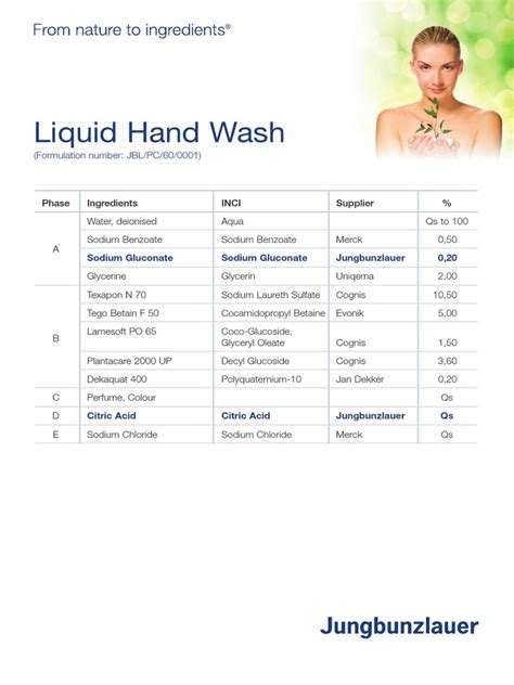 hand wash foam liquid formulation