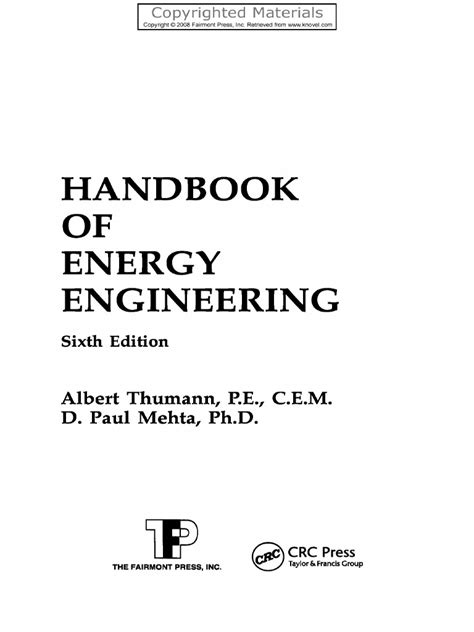 Handbook Of Energy Engineering Sixth Edition