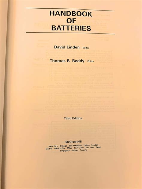 Read Online Handbook Of Batteries 3Rd Edition 