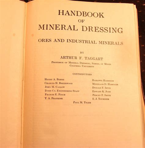 Read Online Handbook Of Mineral Dressing First Edition 