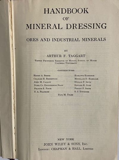 Read Online Handbook Of Mineral Dressing First Edition 