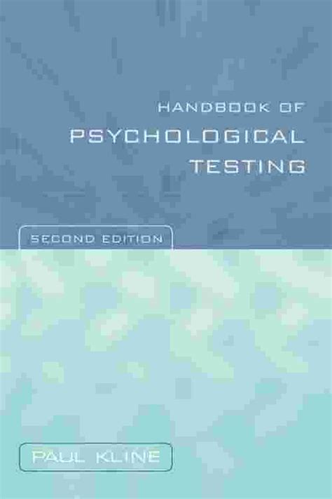 Read Handbook Of Psychological Testing 