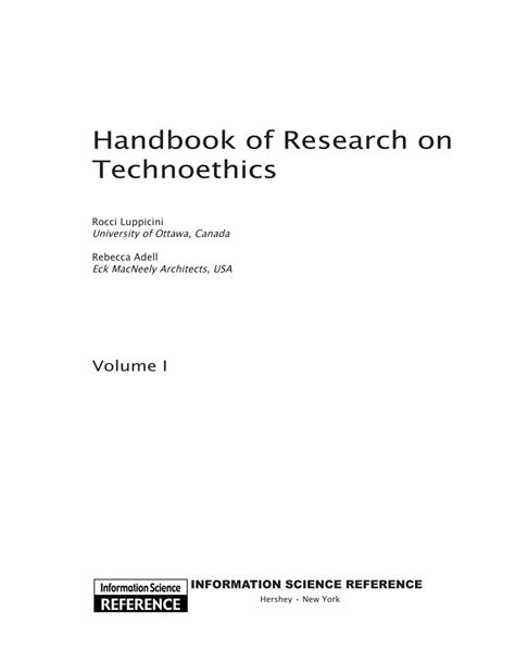 Full Download Handbook Of Research On Technoethics Igi Global 