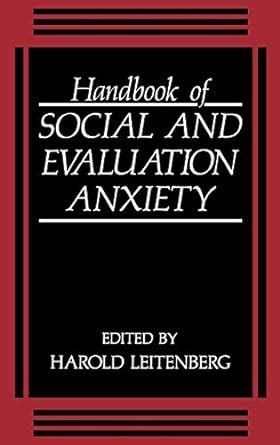 Download Handbook Of Social And Evaluation Anxiety 