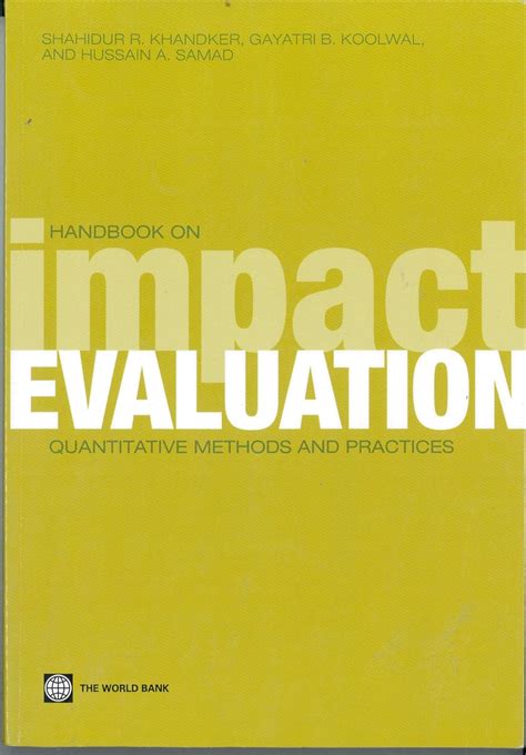 Read Handbook On Impact Evaluation Quantitative Methods And Practices World Bank Training Series 