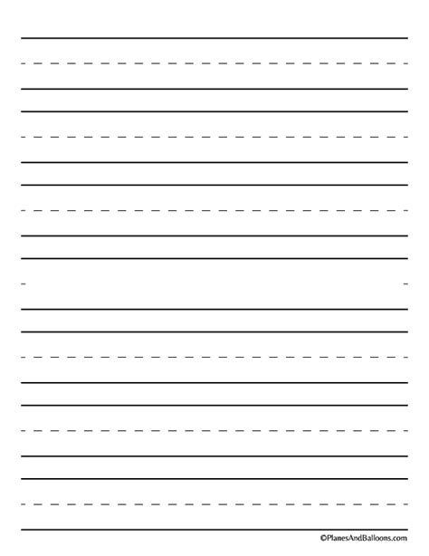 Handwriting Paper Printable Free Pdf Planes Amp Balloons Writing Sheet - Writing Sheet