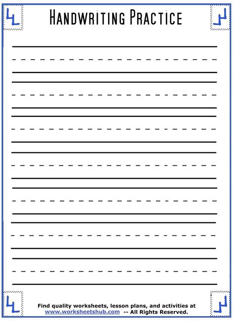 Handwriting Practice Worksheets Student Handouts Handwriting Practice Sheets For Kindergarten - Handwriting Practice Sheets For Kindergarten