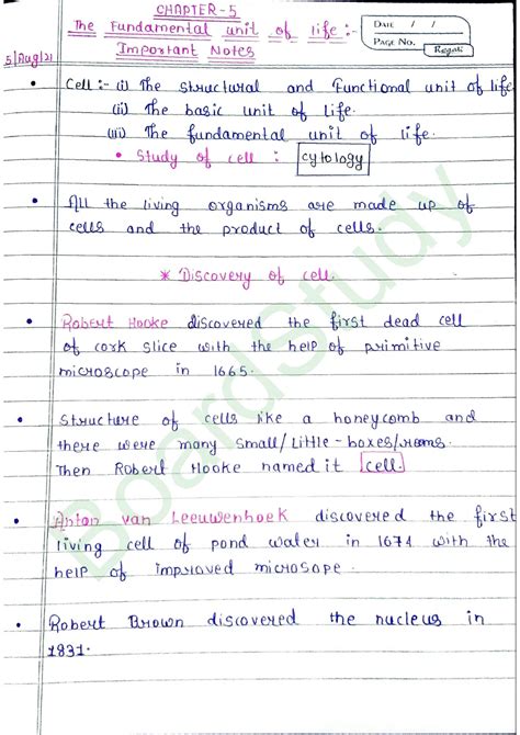 Handwritten Notes Of Science Class 10