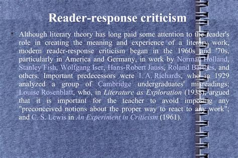 hans robert jauss reader response criticism example