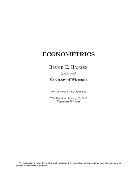 Hansen Econometrics Solution Manual