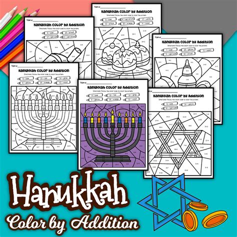 Hanukkah Color By Number Little Bins For Little Chanukah Math - Chanukah Math