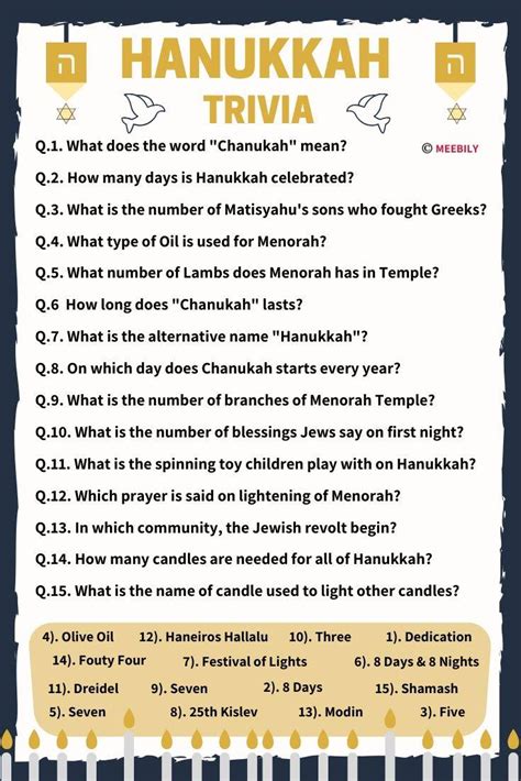 Hanukkah Trivia Questions And Answers Hanukkah Trivia Questions And Answers Printables - Hanukkah Trivia Questions And Answers Printables