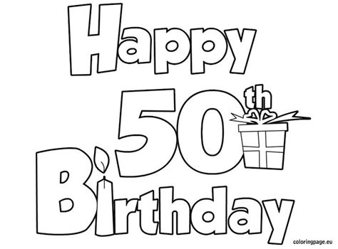 Happy 50th Birthday Coloring Pages