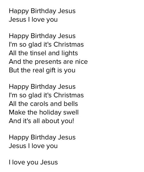 happy birthday jesus lyrics