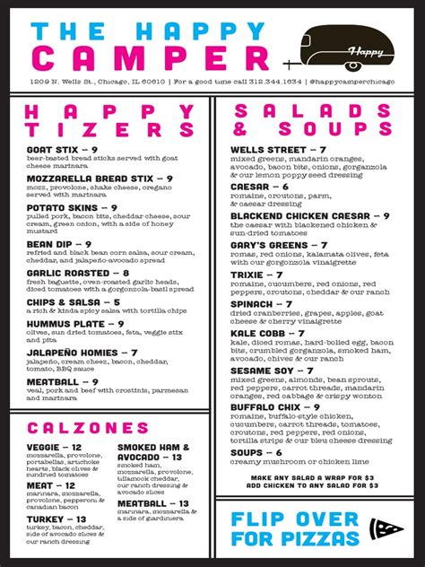 Happy Camper Menu