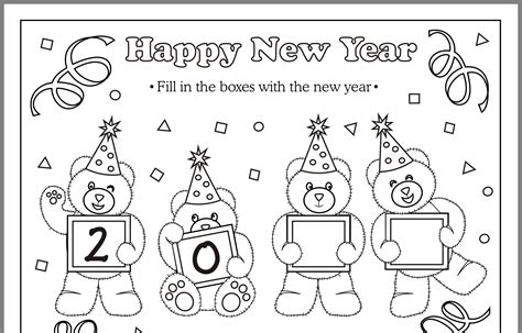 Happy New Year Coloring Pages Little Bins For New Year Color Sheet - New Year Color Sheet