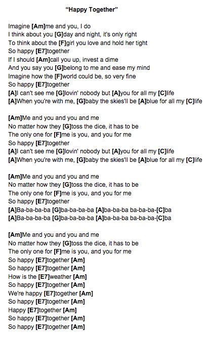 Happy Together Letra