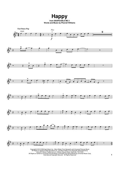 happy violin sheet pharrell