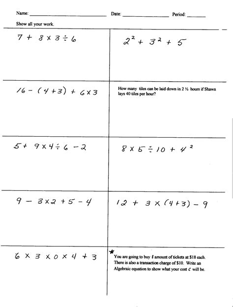 Hard 6th Grade Math Worksheets Algebra 8211 Kidsworksheetfun Algebra Worksheet 6th Grade - Algebra Worksheet 6th Grade