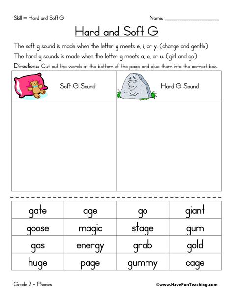 Hard G Worksheets Hard And Soft G Worksheet - Hard And Soft G Worksheet