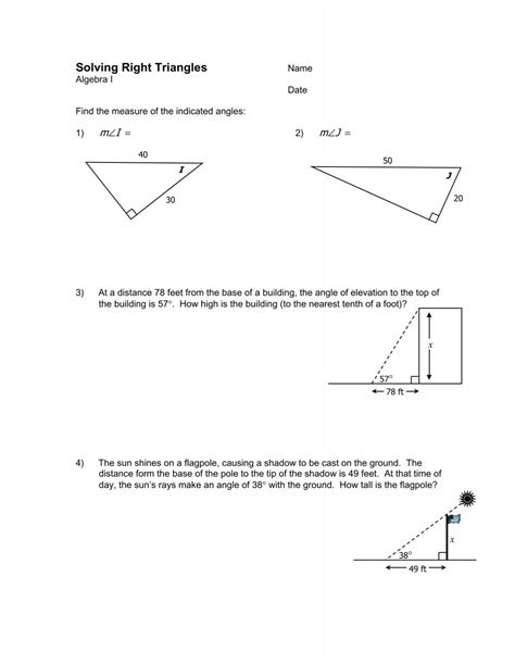 hard right triangle trig word problems