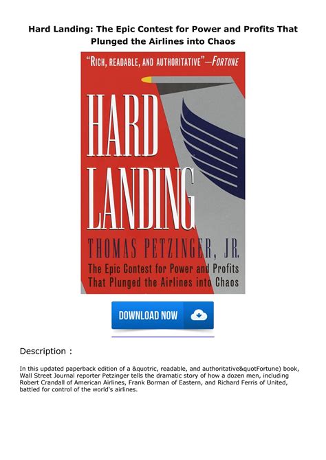 Read Online Hard Landing The Epic Contest For Power And Profits That Plunged The Airlines Into Chaos 