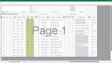 Hardware Schedule Templatesdocuments2