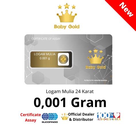 Jual Logam Mulia 0.001 Gram Baby Gold Terlengkap & Harga