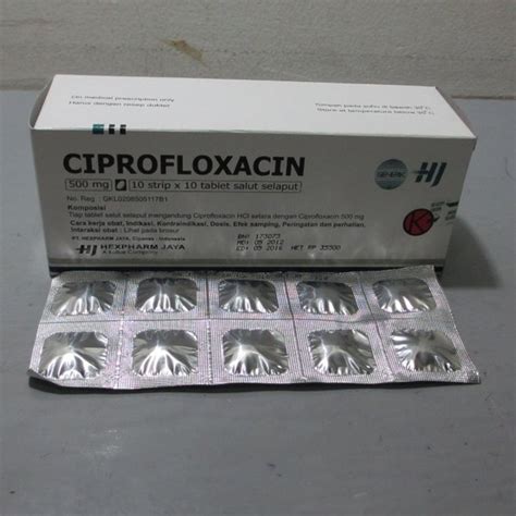 harga obat ciprofloxacin hcl 500 mg