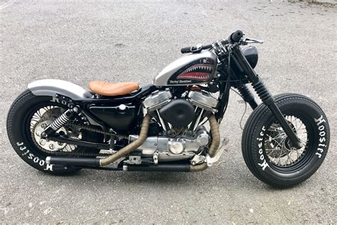 Custom Harley Sportster 883 1200 leather tank & fender bib