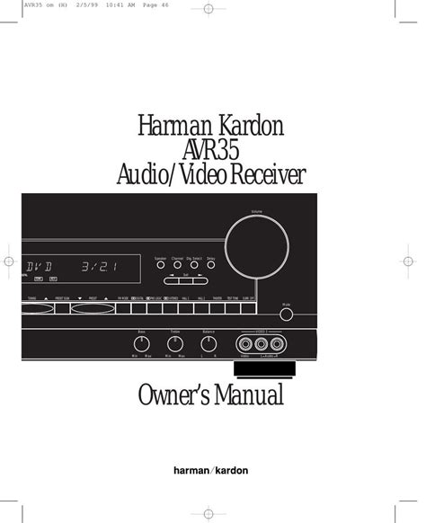 Full Download Harman Kardon Avr 35 User Guide 