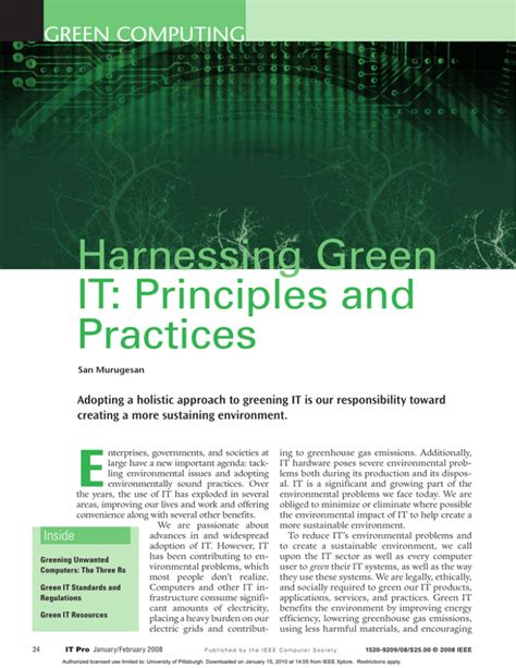 Read Harnessing Green It Principles And Practices 