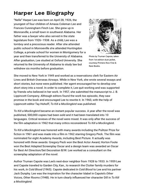 harper lee biography article
