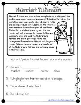 Harriet Tubman Activities For First Grade   Harriet Tubman First Grade Reading Writing Amp Art - Harriet Tubman Activities For First Grade