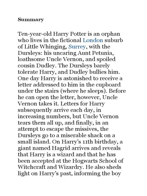 Harry Potter 3 Summary