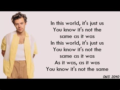 Harry Styles As It Was Lyrics Genius Lyrics Lirik Lagu As It Was - Lirik Lagu As It Was