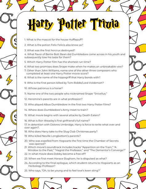 Read Online Harry Potter Chapter Questions 