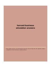 harvard business simulation answers