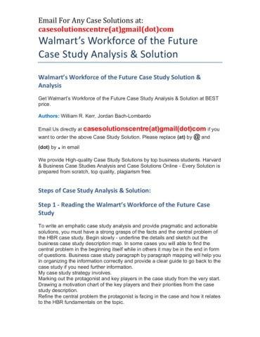 harvard case study walmart case analysis