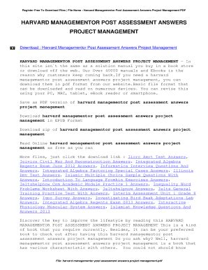 Download Harvard Managementor Post Assessment Answers Time Management 