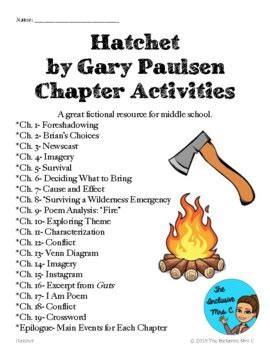 hatchet gary paulsen printable activities