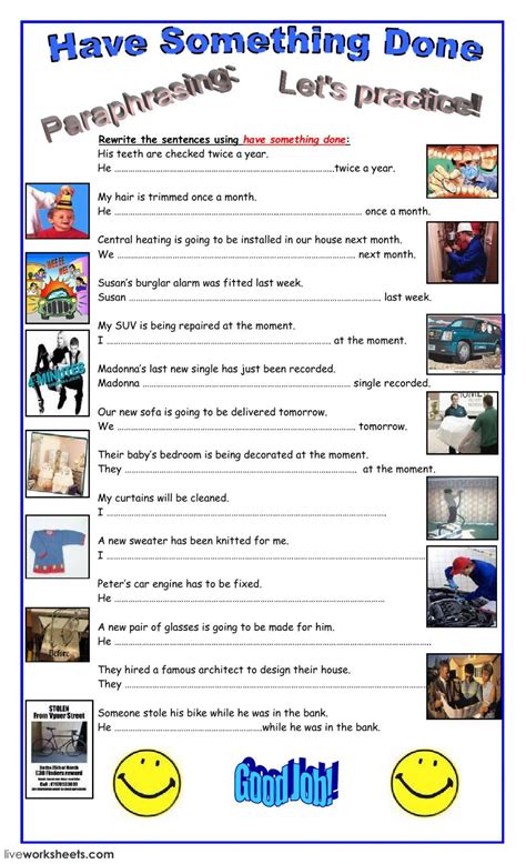 Have Something Done Exercises Pdf