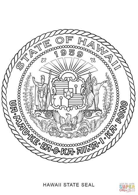 Hawaii State Seal Coloring Page Free Printable Coloring Hawaii State Bird Coloring Page - Hawaii State Bird Coloring Page